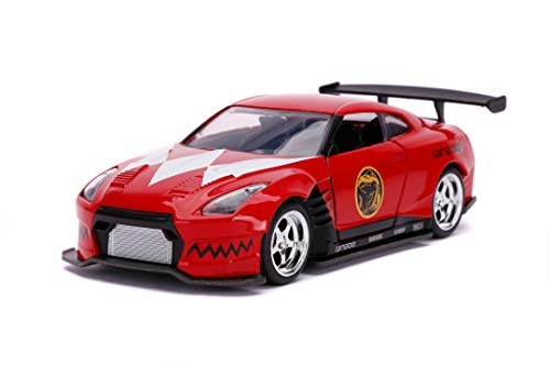 Jada Toys Power Rangers, 2009 Nissan GT-R, R35, Spielzeugauto aus Die-cast, Türen zum Öffnen, Maßstab 1:32, metallic rot Jada Toys Power Rangers, 2009 Nissan GT-R, R35, Spielzeugauto aus Die-cast, Türen zum Öffnen, Maßstab 1:32, metallic rot von Jada Toys