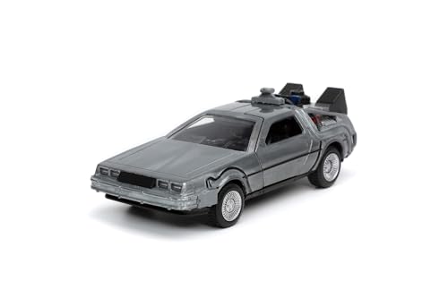 Jada Toys 253252017 Zurück in die Zukunft 1, DeLorean DMC-12 Modellauto, 1:32, Time Machine, Flügeltüren, viele Details, silber von Jada