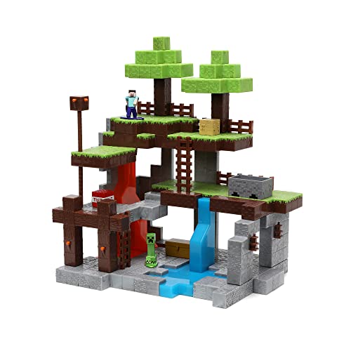 Jada Toys 253265006 Minecraft Nano Scene Overworld, Mehrfarbig, One Size von Jada Toys