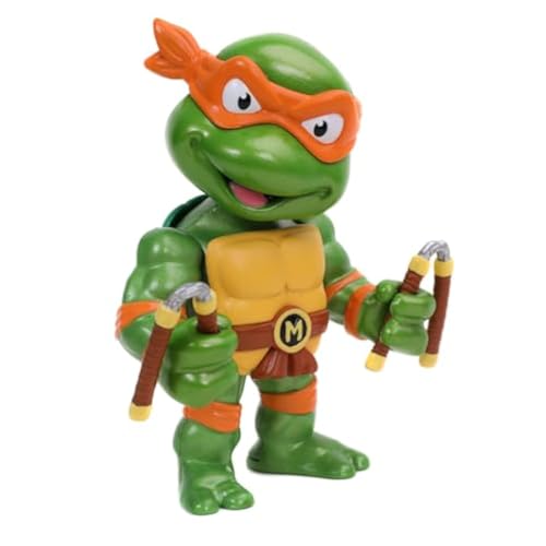 Jada Toys 253283002 Turtles Michelangelo Figur aus Die cast, 10 cm, Sammelfigur, Druckguss, grün/orange von Jada Toys