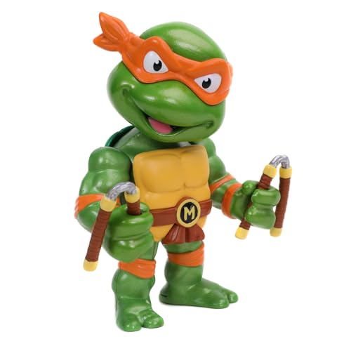 Jada Toys 253283002 Turtles Michelangelo Figur aus Die cast, 10 cm, Sammelfigur, Druckguss, grün/orange von Jada Toys