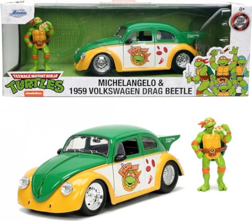 Jada Toys 253285002 Turtles 1959 VW Drag Beetle 1:24, Mehrfarbig von Jada Toys