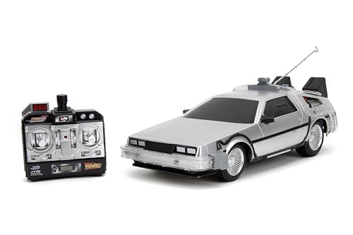 Jada Toys Zurück in die Zukunft RC Auto (28 cm) - ferngesteuertes Filmauto mit Licht & Turbo bis 10 km/h, mit USB-Ladefunktion, für Erwachsene & Kinder ab 6 Jahre, Schwarz von Jada Toys