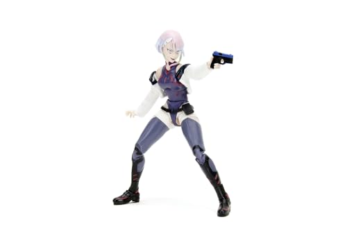 Jada Toys Cyberpunk Edgerunners Figur Lucy (14 cm) - bewegliche Sammel- und Actionfigur mit alternativem Kopf, Händen und Zubehör, für Fans & Sammler ab 15 Jahre von Jada Toys