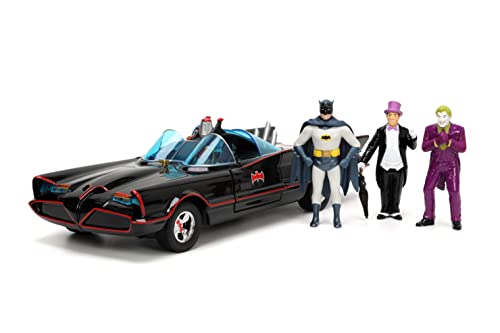 Jada Toys DC Comics 1:24 Classic TV Series Batman Batmobile Auto Druckguss und Batman, Robin, Penguin, & The Joker 2,75 Zoll Figuren Jada Toys DC Comics 1:24 Classic TV Series Batman Batmobile Auto Druckguss und Batman, Robin, Penguin, & The Joker 2,75 Zoll Figuren von Jada Toys