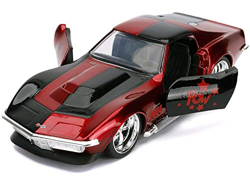 Jada Toys DC Comics 1:32 Harley Quinn 1969 Chevy Corvette Stingray Die-cast Car, Toys for Kids and Adults von jada toys