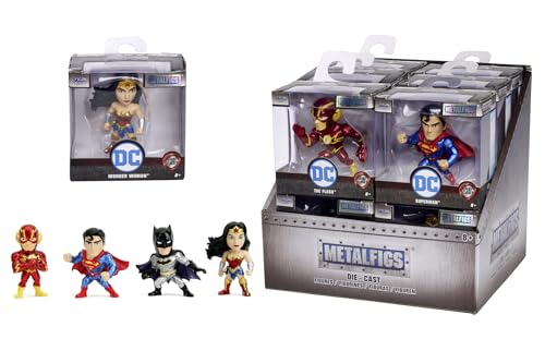 Jada Toys - DC Figur aus Metall, Welle 1, Pop-Kultur Sammelfigur, zufällige Auswahl: Batman, Superman, The Flash, Wonder Woman, für Fans & Sammler ab 8 Jahre, je 6,5 cm von Jada Toys