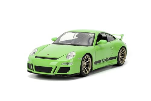 Jada Toys Fast and Furious Modellauto Porsche 911 GT3 2007 (grün) - Film-Auto aus Fast & Furious 10 (Fast X) mit Teilen zum Öffnen, Maßstab 1:24 (20cm), für Fans ab 8 Jahre von Jada