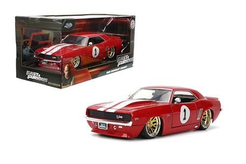 Jada Toys Fast & Furious 1:24 1969 Chevy Camaro Die-Cast Modellauto, Detailliertes Äußeres Authentische Film-Nachbildung, Sammlerstück, Spielzeug ab 8 Jahren, Rot Jada Toys Fast & Furious 1:24 1969 Chevy Camaro Die-Cast Modellauto, Detailliertes Äußeres Authentische Film-Nachbildung, Sammlerstück, Spielzeug ab 8 Jahren, Rot von Jada Toys