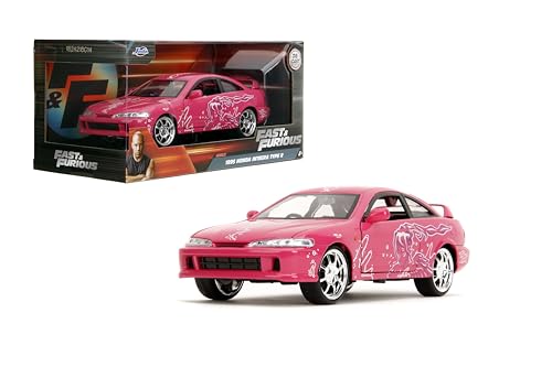 Jada Toys Fast & Furious 1:24 Honda Integra (Suki's Pink Design) - Druckguss-Modellauto, detailreiches Äußeres, authentische Film-Nachbildung, Sammlerstück-Spielzeug - ab 8 Jahren, Rosa von Jada Toys
