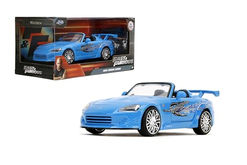 Jada Toys Fast & Furious 1:24 Honda S2000 (Mia's Blue Design) - Die-Cast Modellauto, Detailliertes Äußeres, Authentische Film-Nachbildung, Sammlerspielzeug - Ab 8 Jahren, Blau von Jada Toys