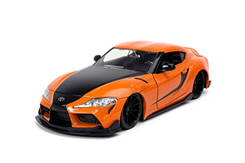 Jada Toys Fast & Furious 2020 Toyota Supra, Tuning-Modell im Maßstab 1:24, zu öffnende Türen, Motorhaube und Kofferraum, orange von Jada