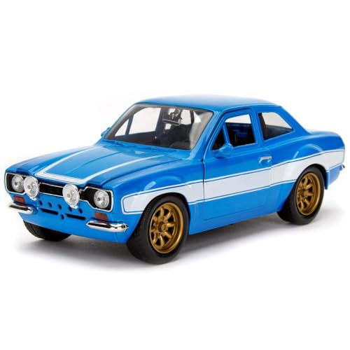 Jada Toys Fast & Furious Brian's 1974 Ford Escort, Auto, Spielzeugauto aus Die-cast, öffnende Türen, Kofferraum & Motorhaube, Maßstab 1:24, blau Jada Toys Fast & Furious Brian's 1974 Ford Escort, Auto, Spielzeugauto aus Die-cast, öffnende Türen, Kofferraum & Motorhaube, Maßstab 1:24, blau von Terminal 9