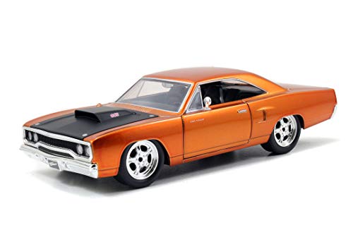 Jada Toys Fast & Furious Dom's 1970 Plymouth Road Runner, Auto, Tuning-Modell im Maßstab 1:24, zu öffnende Türen, Motorhaube und Kofferraum, Freilauf, orange metallic von Jada