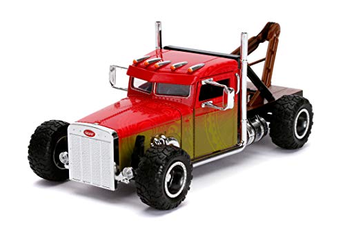 Jada Toys Fast & Furious Hobbs and Shaw Custom Peterbilt Truck, Auto, Tuning-Modell im Maßstab 1:24, zu öffnende Türen, Freilauf, rot/gelb Jada Toys Fast & Furious Hobbs and Shaw Custom Peterbilt Truck, Auto, Tuning-Modell im Maßstab 1:24, zu öffnende Türen, Freilauf, rot/gelb von Jada Toys