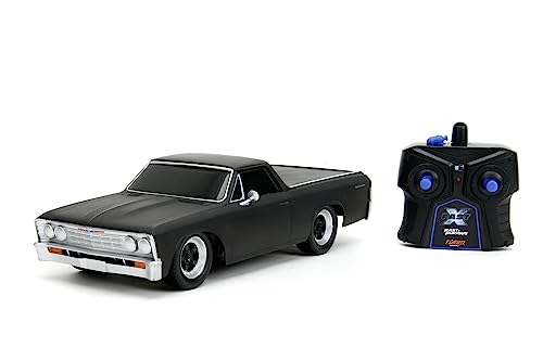Jada Toys Fast and Furious RC Auto EL Camino (schwarz) - Ferngesteuerter Chevrolet EL Camino 1967 R/C aus Fast & Furious 10, 1:16 (28 cm), 2,4 GHz, bis 10 km/h, Spielzeugauto für Kinder ab 6 Jahre von Jada Toys