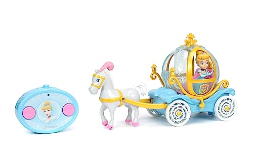 Jada Toys - Ferngesteuerte Disney Princess Kutsche mit Pferd und Prinzessin Cinderella - magisches RC Spielzeug-Fahrzeug für Kinder ab 3 Jahre, 28 cm, max. 2,5 km/h von Jada Toys