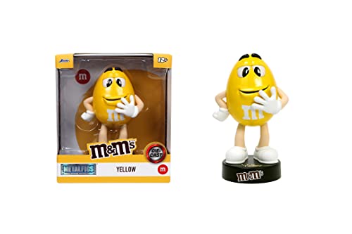 Jada Toys M&Ms Figur Yellow (10 cm) - gelbe M&M`s Sammelfigur aus Metall mit Metallic-Lack, dekorativer Fanartikel für Sammler & Schokoladen-Liebhaber, Gelb von Jada Toys