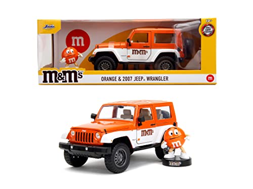 Jada Toys M&Ms Orange 2007 Jeep Wrangler 1:24 Fahrzeug und M&M Sammelfigur von Jada Toys