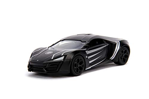 Jada Toys Marvel Black Panther Lykan Hypersport, Spielzeugauto aus Die-cast, zu öffnende Türen, Gummireifen, Maßstab 1:32, schwarz Jada Toys Marvel Black Panther Lykan Hypersport, Spielzeugauto aus Die-cast, zu öffnende Türen, Gummireifen, Maßstab 1:32, schwarz von Jada Toys
