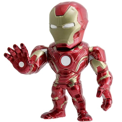 Jada Toys Marvel Ironman Figur, Die-cast, Sammelfigur, 10 cm, rot/gold von Jada Toys