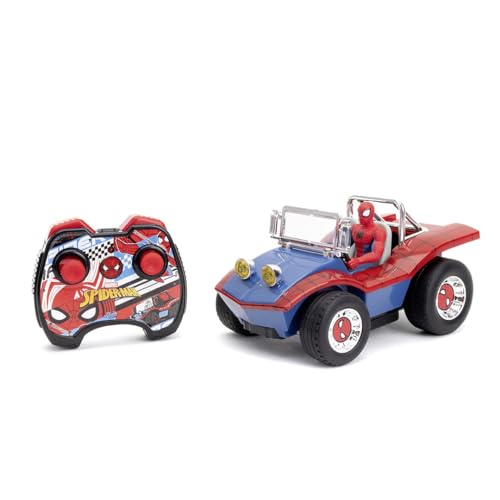 Jada Toys Marvel Spider-Man RC Buggy (19 cm) mit Spider-Man Figur - ferngesteuertes Auto mit Fernbedienung & Turbo-Funktion für Kinder ab 6 Jahre, max. 9 km/h von Jada Toys