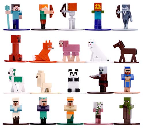 Jada Toys Minecraft 20-Pack Nano Sammelfiguren, Welle 3, 20 Stück/Set, Die-cast, 4 cm von Jada Toys