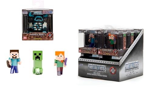 Jada Toys Minecraft Figures 2,5" Spielfiguren Actionfiguren Sammelfiguren, Zufällige Auswahl aus Steve, Alex, Creeper, Warden von Jada