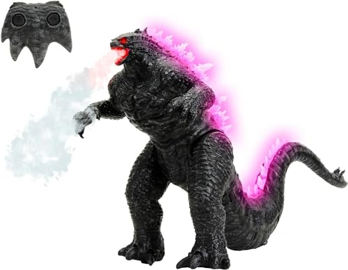 Jada Toys Godzilla Heat-Ray Breath RC Figur (63 cm) mit Wasserdampf-Hitzestrahl - ferngesteuerte Actionfigur aus Godzilla x Kong: The New Empire für Kinder ab 6 Jahre, Spielzeug mit Sound & Licht von Jada Toys