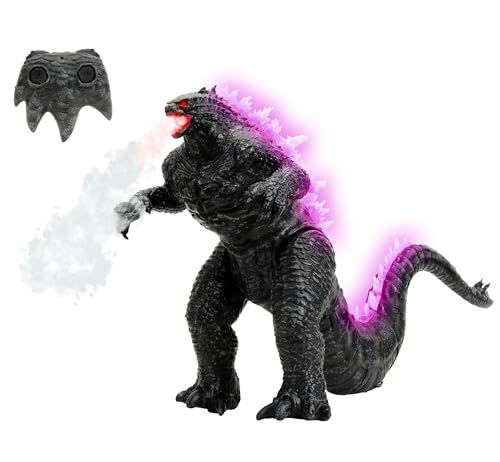 Jada Toys Godzilla Heat-Ray Breath RC Figur (63 cm) mit Wasserdampf-Hitzestrahl - ferngesteuerte Actionfigur aus Godzilla x Kong: The New Empire für Kinder ab 6 Jahre, Spielzeug mit Sound & Licht von Jada