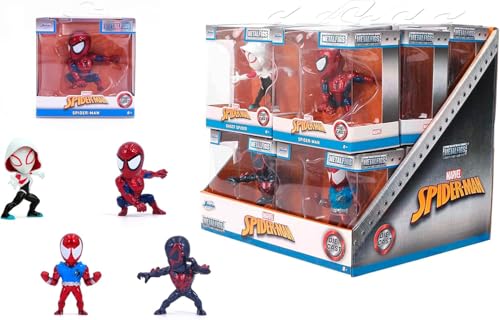 Jada Toys Spider-Man Figur (1 Stück) - 1 von 4 Marvel Sammelfiguren aus Metall für Fans und Kinder ab 8 Jahre, Welle 4, Auswahl per Zufallslos, je ca. 6,5 cm von Jada Toys