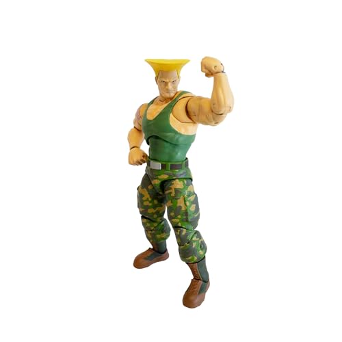 Jada Toys Street Fighter Figur Guile (15 cm) - bewegliche Sammel- und Actionfigur aus Street Fighter 2: The Final Challengers, mit alternativem Kopf, Händen und Zubehör, ab 13 Jahre von Jada