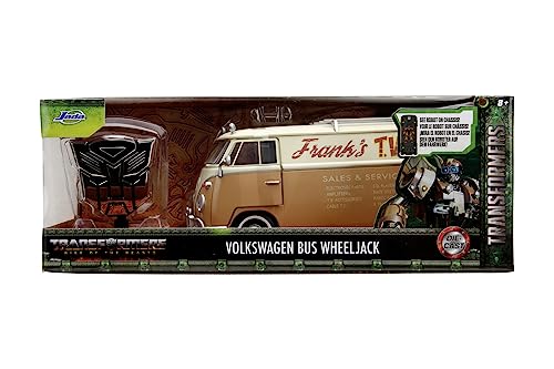 Jada Toys Transformers Wheeljack VW Bus (T7) - Volkswagen Bulli aus Transformers 7: Aufstieg der Bestien, Die Cast Auto ab 8 Jahre mit Sammelmünze, 1:24, 19cm von Jada Toys