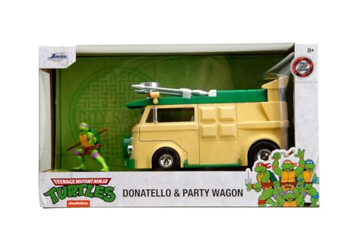 Jada Toys Ninja Turtles Party-Van (20 cm) mit Figur - Spielzeug-Auto der Teenage Mutant Ninja Turtles inkl. Sammelfigur von Donatello, für Fans und Kinder ab 8 Jahre von Jada