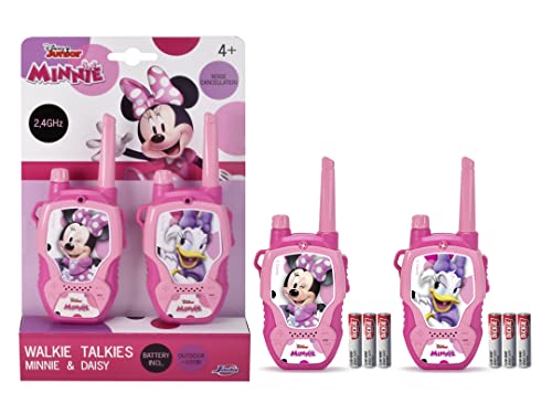 Jada Toys Disney Walkie Talkie (2 Stück) für Kinder ab 6 Jahre - Spielzeug-Funkgeräte mit Minnie Mouse & Daisy Duck (pink/rosa), 2,4 GHz, bis 100 m Reichweite, mit Rauschunterdrückung von Jada