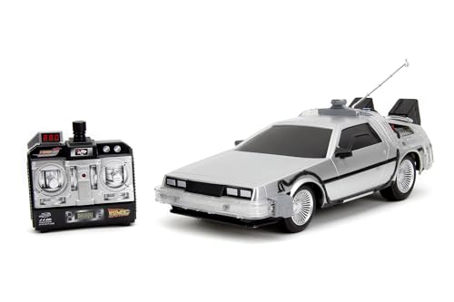 Jada Toys Zurück in die Zukunft RC Auto (28 cm) - ferngesteuertes Filmauto mit Licht & Turbo bis 10 km/h, mit USB-Ladefunktion, für Erwachsene & Kinder ab 6 Jahre von Jada Toys