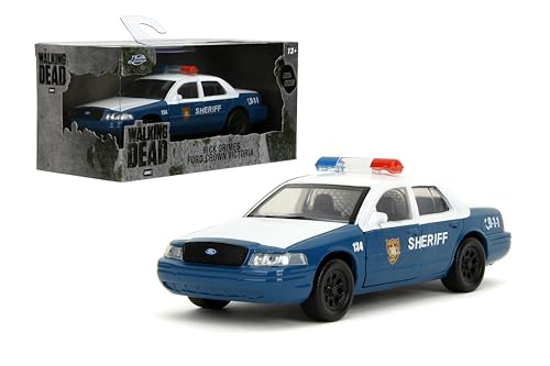 The Walking Dead 1:32 Rick Grimes Ford Crown Victoria Die-Cast Car, Toys for Teens and Adults von Jada Toys