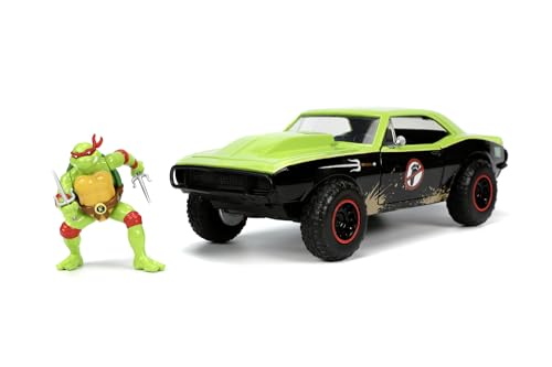 Turtles Raphael Chevy Camaro 1:24, Muscle Car, inkl. Figur, bekannt aus Film und Fernsehen von Jada Toys