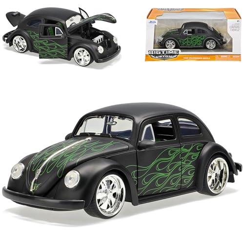 Volkwagen Käfer Coupe Matt Schwarz Grüne Flammen mit Silber Felgen 1/24 Jada Modell Auto Volkwagen Käfer Coupe Matt Schwarz Grüne Flammen mit Silber Felgen 1/24 Jada Modell Auto von Jada Toys