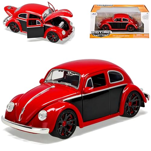 Volkwagen Käfer Coupe Rot mit schwarzen Seiten 1/24 Jada Modell Auto mit individiuellem Wunschkennzeichen Volkwagen Käfer Coupe Rot mit schwarzen Seiten 1/24 Jada Modell Auto mit individiuellem Wunschkennzeichen von Jada Toys