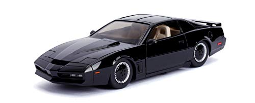 Jada Toys 253255000 Knight Rider K.I.T.T. - 1982 Pontiac Trans AM Modellauto, 1:24, mit Lauflicht, Detail-Innenraum, Türen und Motorhaube zum Öffnen, schwarz von Jada Toys