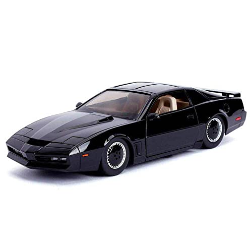 Jada Toys 253255000 Knight Rider K.I.T.T. - 1982 Pontiac Trans AM Modellauto, 1:24, mit Lauflicht, Detail-Innenraum, Türen und Motorhaube zum Öffnen, schwarz von Jada