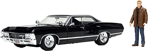 Jada 253255037 Toys Supernatural Dean Winchester, 1967 Chevy Impala Sport Sedan, Türen + Kofferraum + Moterhaube zum Öffnen, Maßstab 1:24, schwarz, One Size Jada 253255037 Toys Supernatural Dean Winchester, 1967 Chevy Impala Sport Sedan, Türen + Kofferraum + Moterhaube zum Öffnen, Maßstab 1:24, schwarz, One Size von Jada