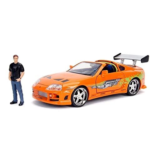 Jada - 30738 - Fast and Furious Modell DieCast Toyota Supra mit Figur von Brian - Orange - Maßstab 1/24 20cm von Jada Toys