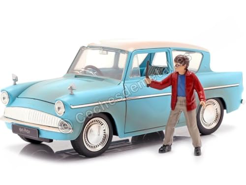 Jada JA31127 1:24 1959 Ford Anglia mit Harry Potter Figur, rostig blau Jada JA31127 1:24 1959 Ford Anglia mit Harry Potter Figur, rostig blau von Jada Toys