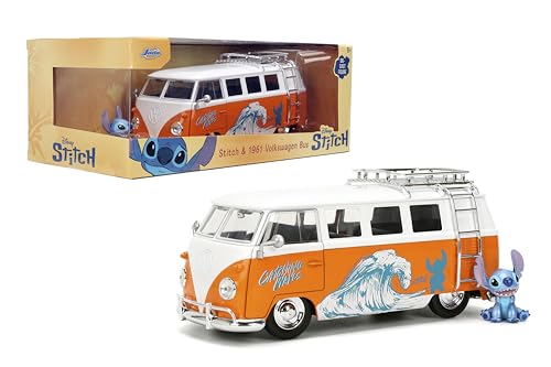 Jada Hollywood Rides Disney Stitch Volkswagen Bus - Druckgussmodell im Maßstab 1:24 mit Türen zum Öffnen und Druckgussstichfigur - Spielzeug für Sammler u Jada Hollywood Rides Disney Stitch Volkswagen Bus - Druckgussmodell im Maßstab 1:24 mit Türen zum Öffnen und Druckgussstichfigur - Spielzeug für Sammler u von Jada
