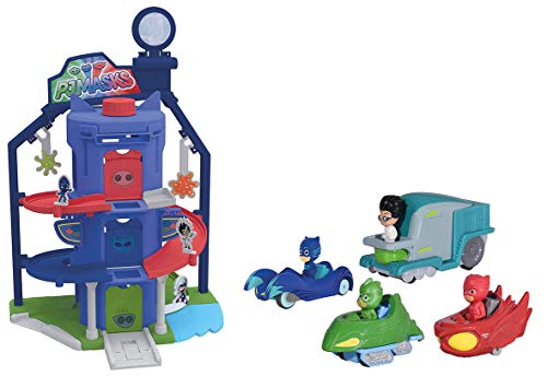 Jada Majorette SMY203145002 PJM Garage Quarter General + 4 Fahrzeuge PJ Masks Pyjamasques Miniatur Cars Box, Mehrfarbig Jada Majorette SMY203145002 PJM Garage Quarter General + 4 Fahrzeuge PJ Masks Pyjamasques Miniatur Cars Box, Mehrfarbig von Jada