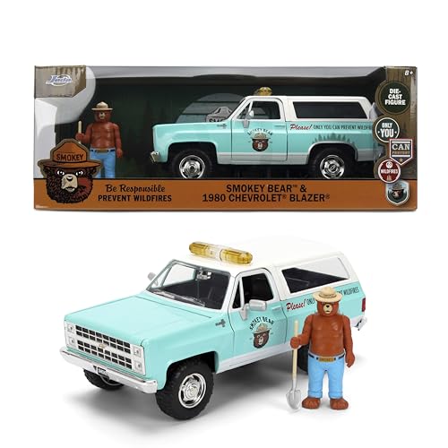 Jada Smokey Bear 1980 Chevy Blazer Druckguss Auto Spielzeug - Rauchbär Figur - Alter 8+ von Jada