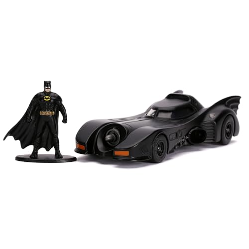 Jada Toys 253213003 Batmobil 1989, hochdetailiertes 1:32 Modellauto inkl. Batman-Figur, Türen können geöffnet werden, mit Freilauf, schwarz von Jada