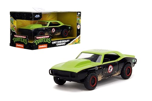 Jada Toys Hollywood Rides TMNT 1967 Off-Road Chevrolet Camaro – Druckguss-Modellauto – Türen zu öffnen, detaillierter Innenraum – Sammlerstück im Maßstab 1:32 – ab 8 Jahren, Grün & Schwarz (ikonisch) von Jada